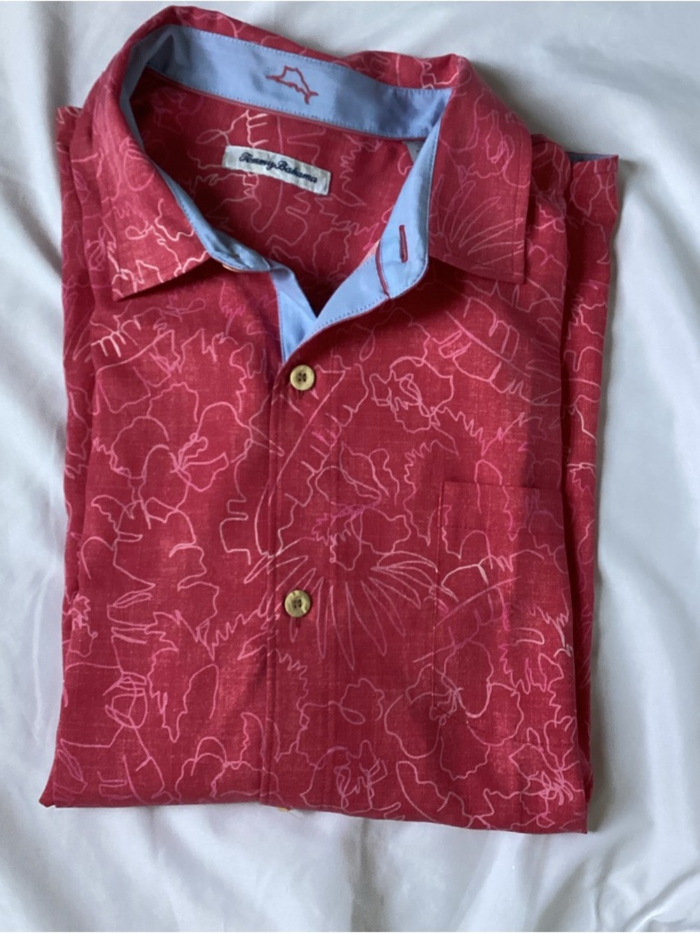 Tommy Bahama Soft Red Men’s Button Down Shirt Size XXL